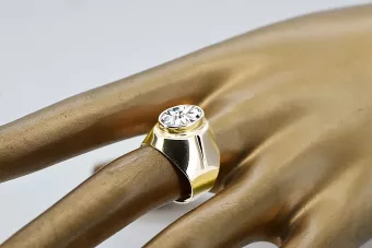 Пръстен Циркон 14K жълто злато Винтидж бижута vrc296y